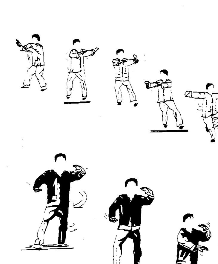 dessins du livre “Tai Chi Chuan - le miroir de soie” de Denis Felus